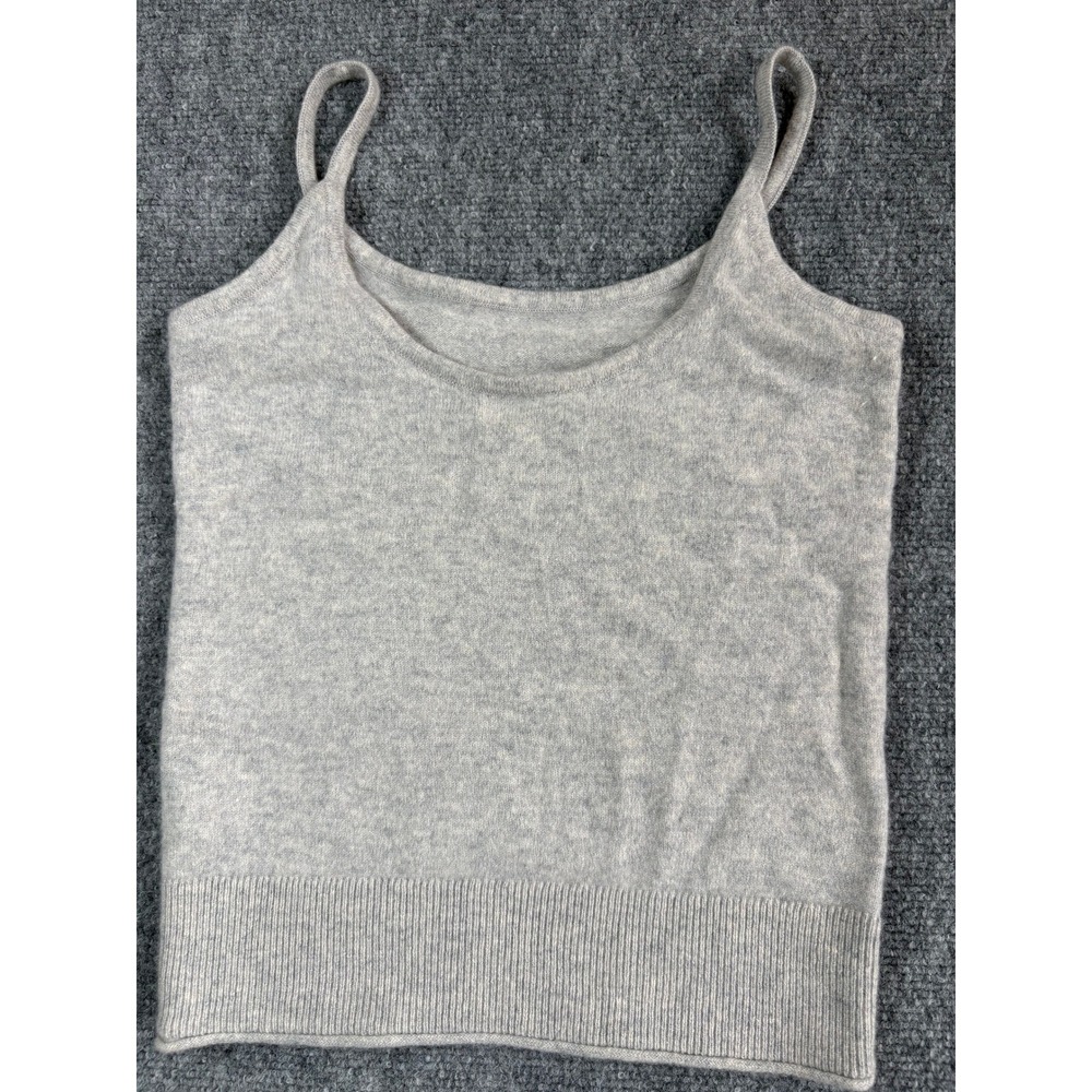 Club Monaco Recycled Cashmere Cami Top Heather Gray Knit Spaghetti Strap Tank